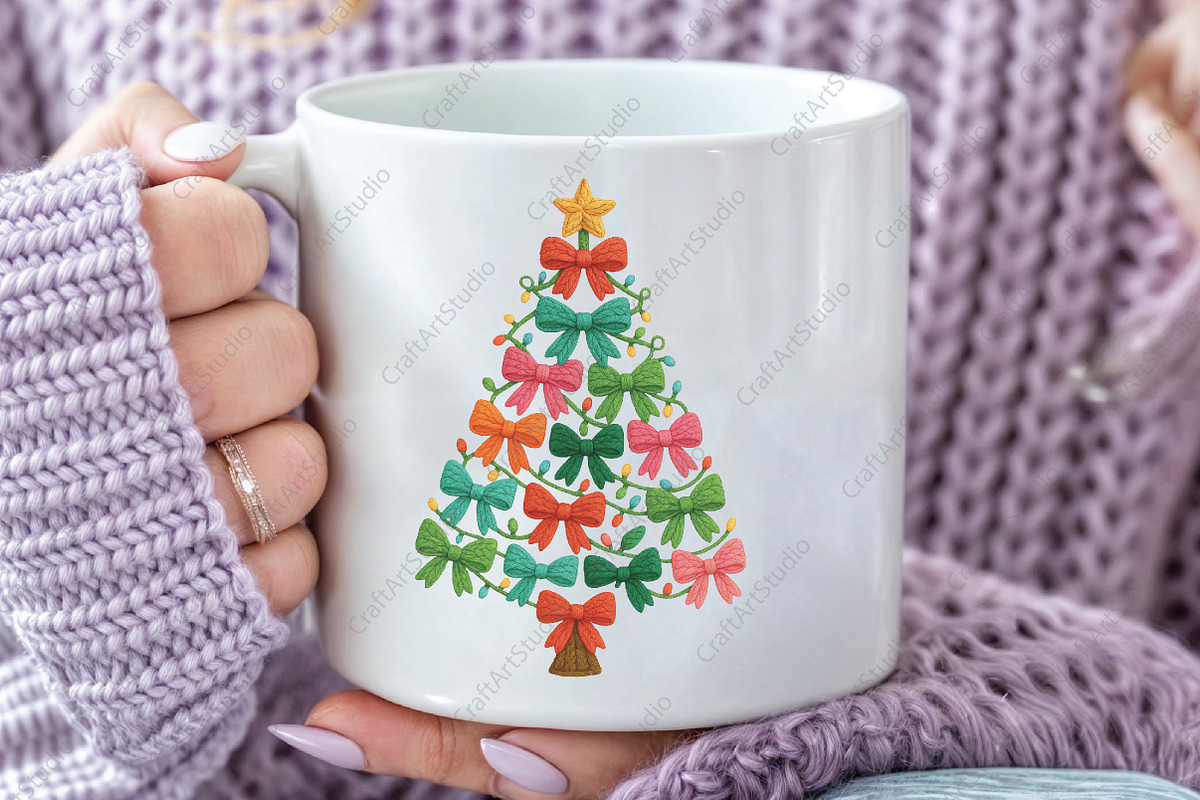 Bow Christmas tree PNG, an Illustration by CraftArtStudio (Photo 3 of 4)
