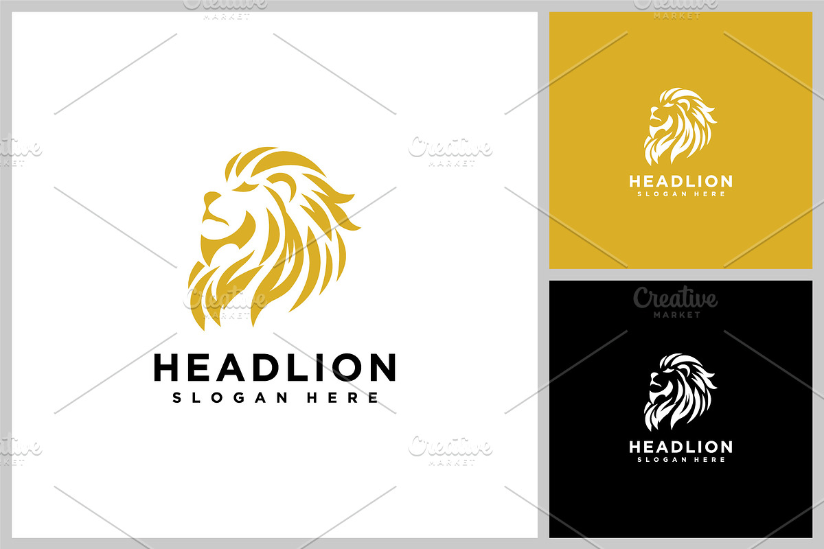 lion head logo vector design, a Branding & Logo Template by quadrazo