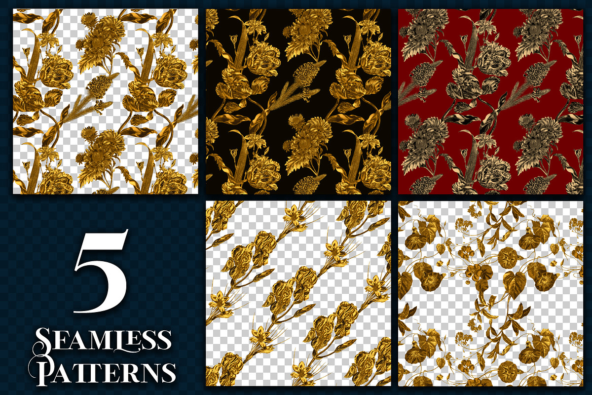Golden Garden - 186 Roses & Flowers, a Background Graphic by Craftsy Crafters (Photo 7 of 10)