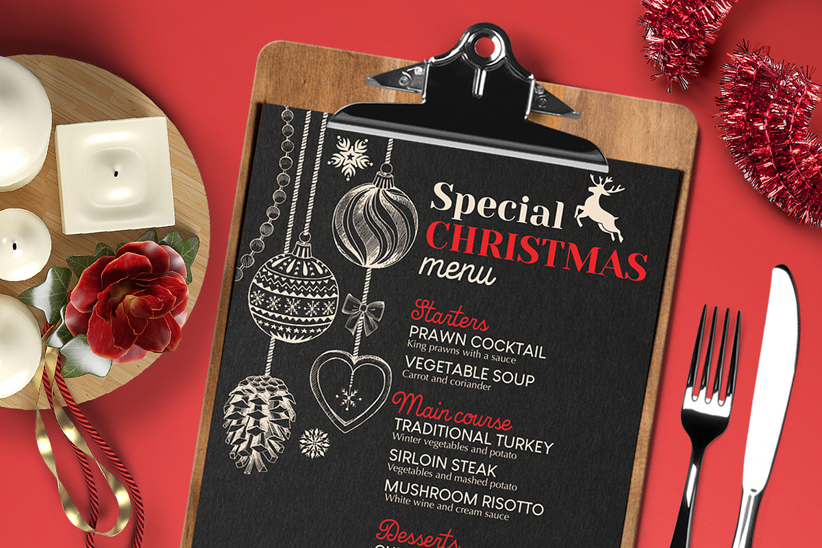 Christmas Dinner Restaurant Menu, a Brochure Template by BarcelonaShop (Photo 4 of 5)