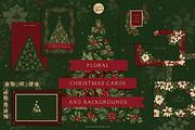 Floral Christmas Cards & Backgrounds, a Background Graphic by Euonia Meraki (Thumbnail 1 of 10)