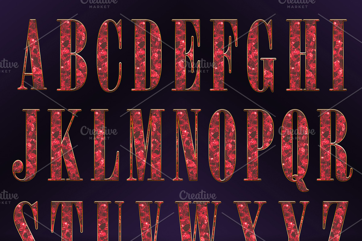 Red Diamond Alphabet: PNG Clipart, an Object Graphic by Watercolor_Vector Graphic (Photo 3 of 17)
