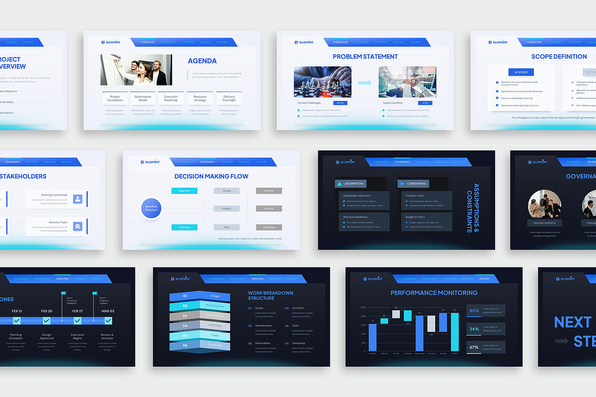 Project Plan PowerPoint Template, a Presentation Template by New Coral Design (Photo 3 of 6)