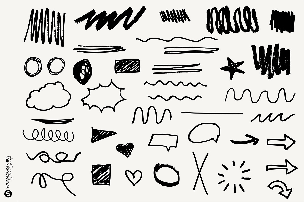 Analog | Hand Drawn Elements Set, a Texture Graphic by Youandigraphics (Photo 15 of 17)