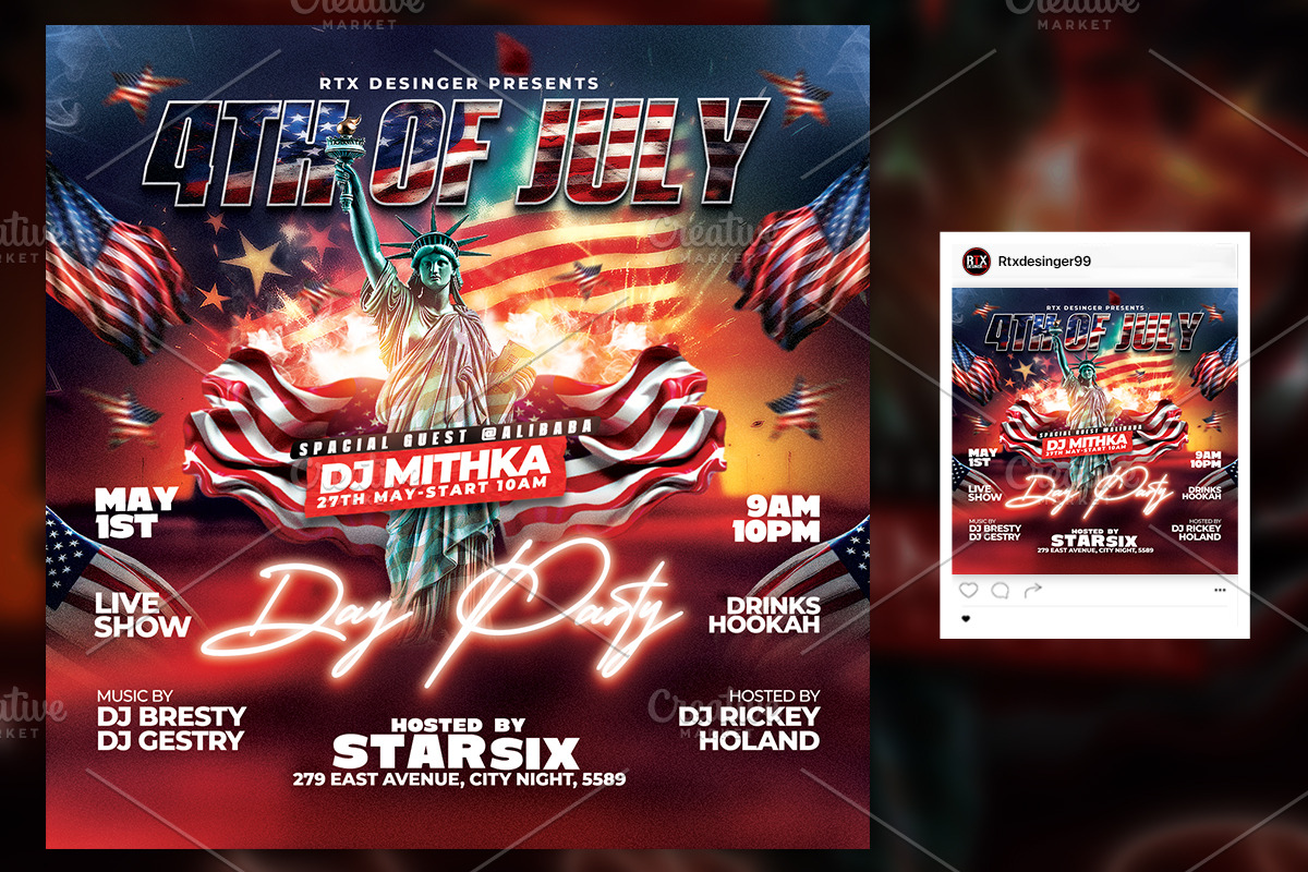 4th of July Flyer Template, a Flyer Template by RTXdesinger99 (Photo 2 of 3)
