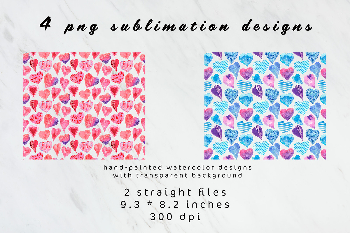 Hearts tumbler sublimation design, an Object Graphic by AnastasiaWatercolor (Photo 3 of 4)