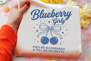 Cute Coquette Blueberry Girly PNG, an Illustration by OK Design (Thumbnail 5 of 5)