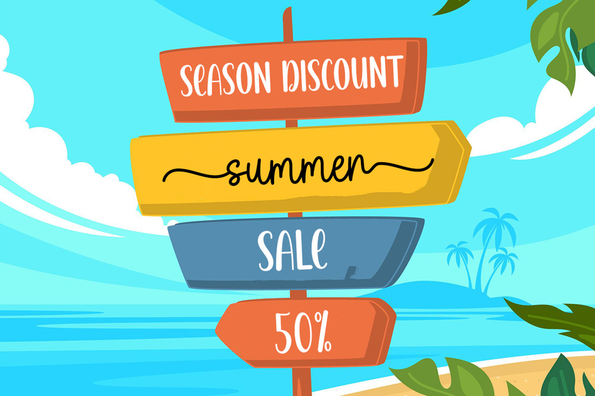 Beach Umbrella Duo, a Script Font by DN Creative (Photo 3 of 10)