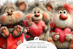 Valentines Teddy Bear Clipart, an Illustration by SinaCreation