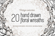 20 vintage floral wreaths, a Decorative Illustration by Chelovector (Thumbnail 1 of 2)