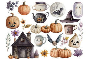 Cute Halloween Clipart Set