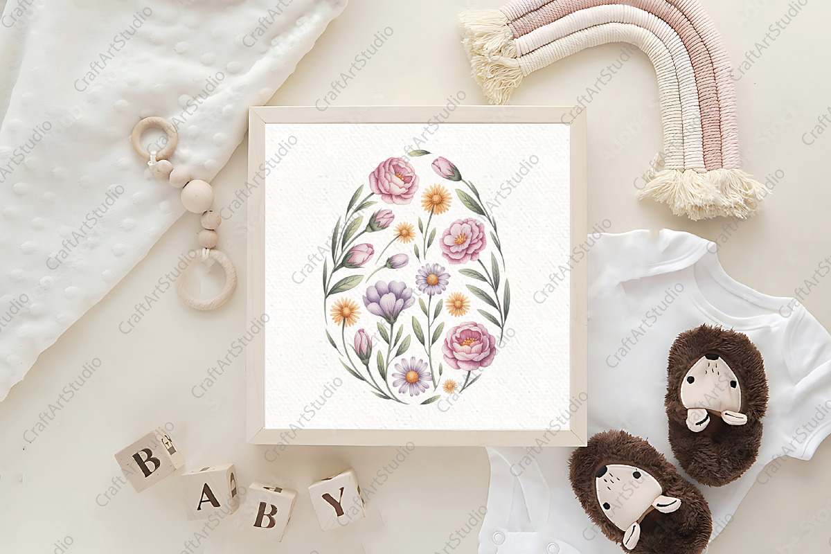 Floral Easter Egg PNG, an Illustration by CraftArtStudio (Photo 4 of 4)