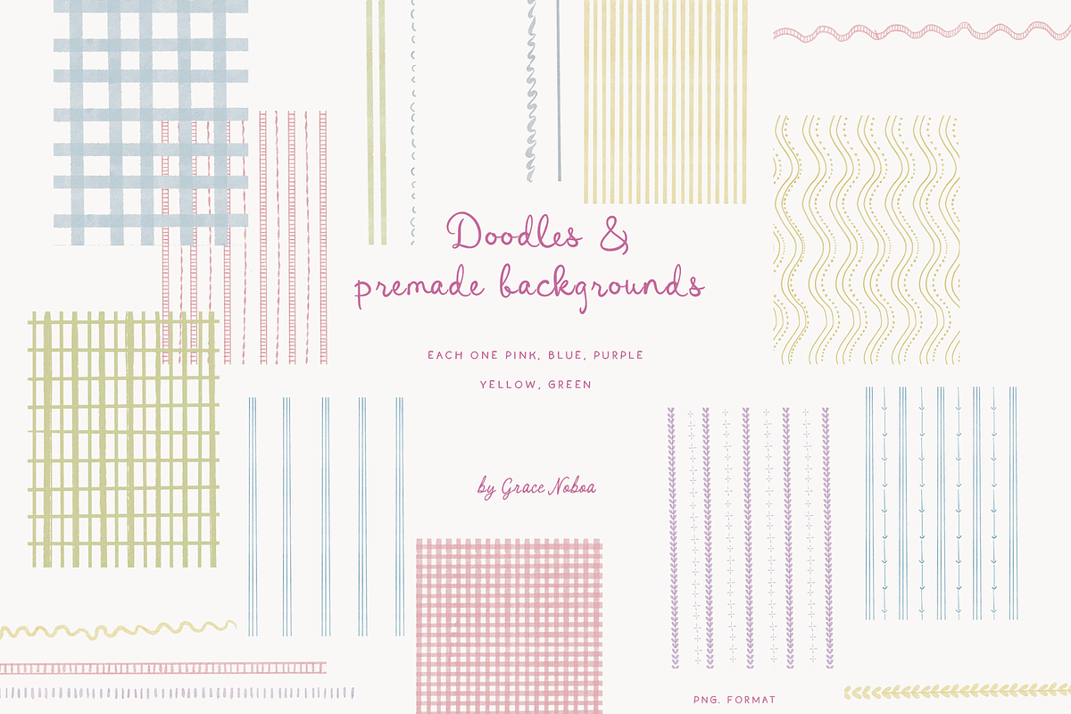 Grandmillenial whimsy flowers stripe, an Object Graphic by Grace Noboa Illustrations (Photo 11 of 14)