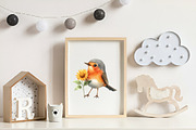 Autumn American Robin Bird Clipart, an Illustration by CreationArt (Thumbnail 3 of 9)