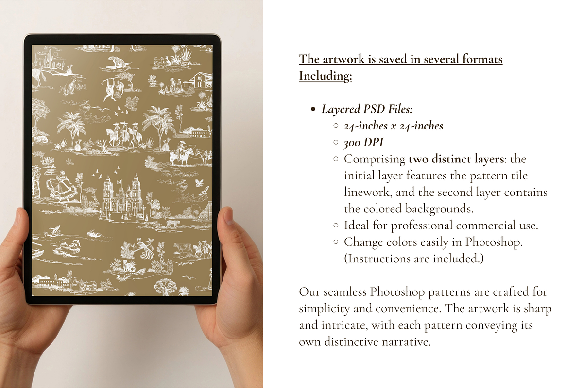 Mexico Toile de Jouy Pattern, a Background Graphic by Hughes Studio (Photo 5 of 8)