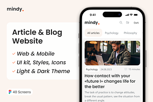 Mindy Article & Blog Website