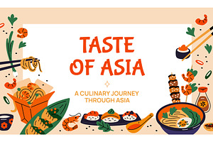 Asian food frame. Traditional, a Food Illustration by YummyBuum