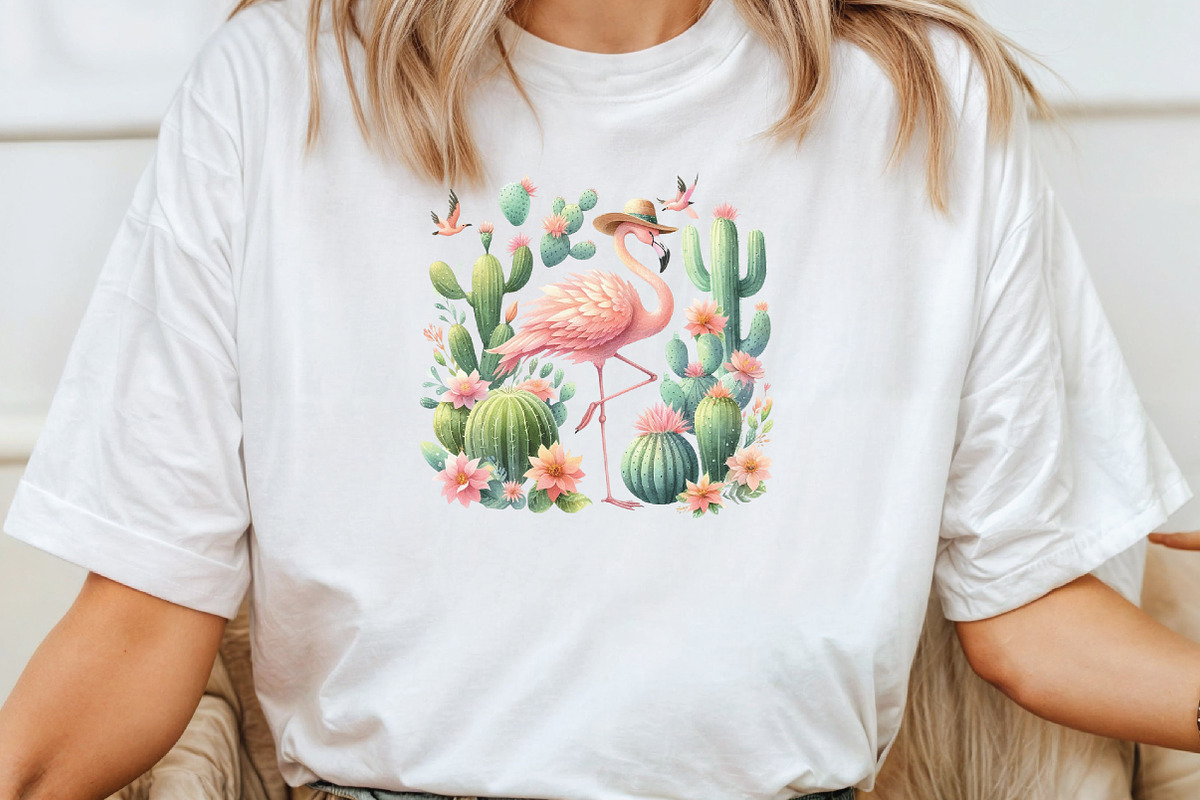 Summer Flamingo Garden Clipart, an Illustration by CraftArtStudio (Photo 4 of 6)