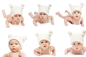 Newborn baby in the cap, a Photo by saiko3p