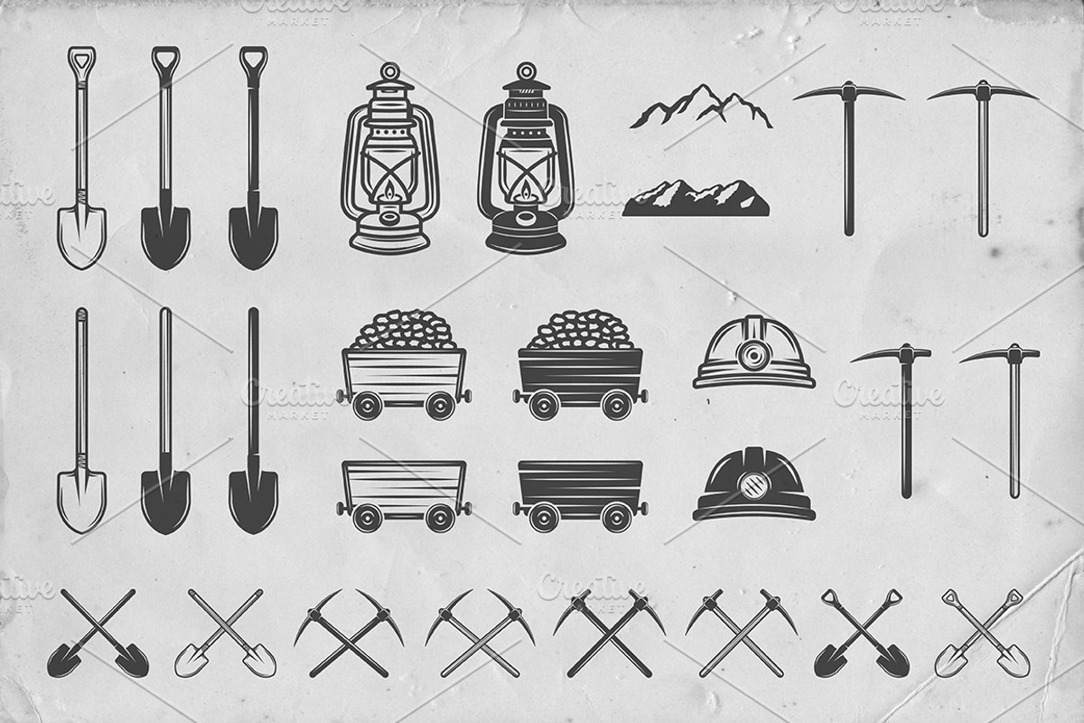 36 Vintage Mining Emblems part 2, a Branding & Logo Template by AkimD (Photo 6 of 6)
