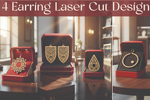 Premium Geometric Laser Cut Earrings, an Object Graphic by Creativeshirt