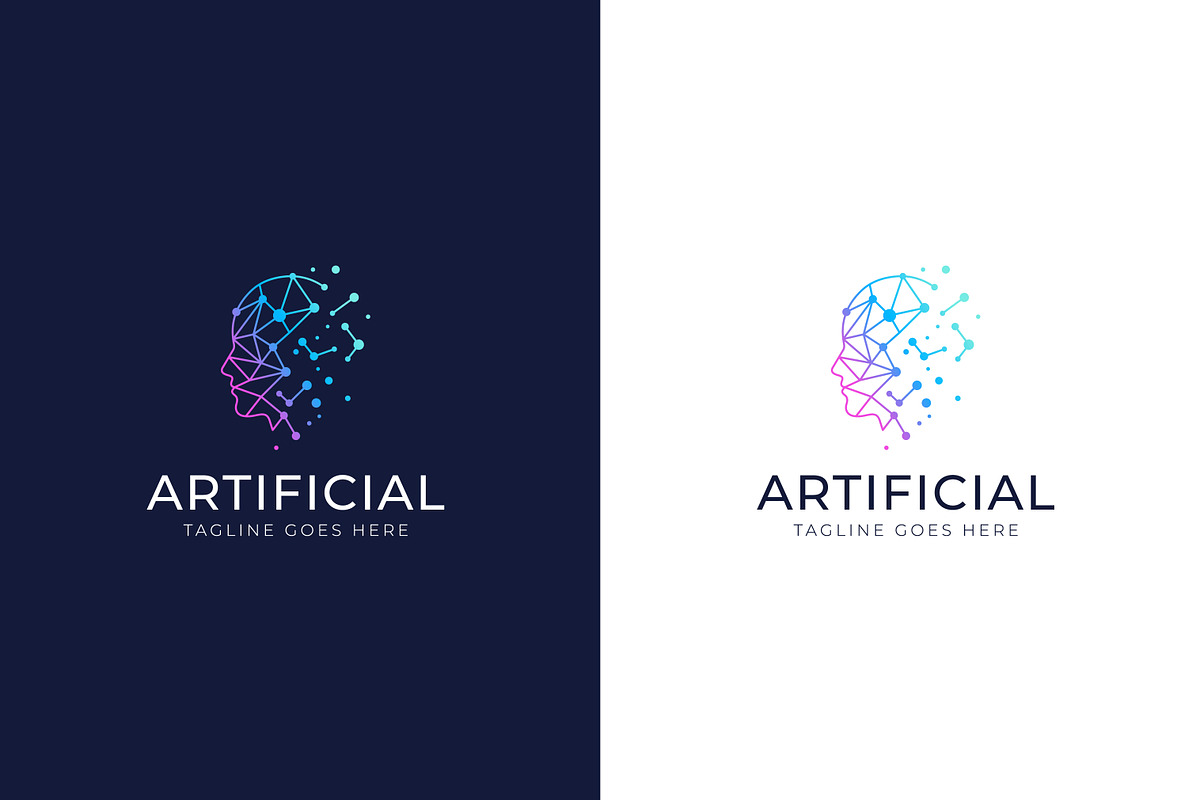 Head Logo Artificial Intelligence, a Branding & Logo Template by Signatoro