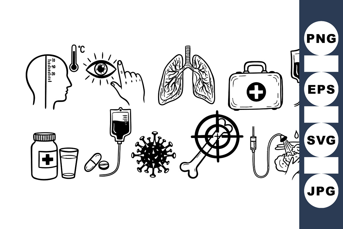 Medical Health Care Icon Set, an Illustration by designvectx (Photo 1 of 3)
