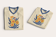 Retro Floral T-Shirt Design, an Object Illustration by Ahluva Studio (Thumbnail 3 of 6)