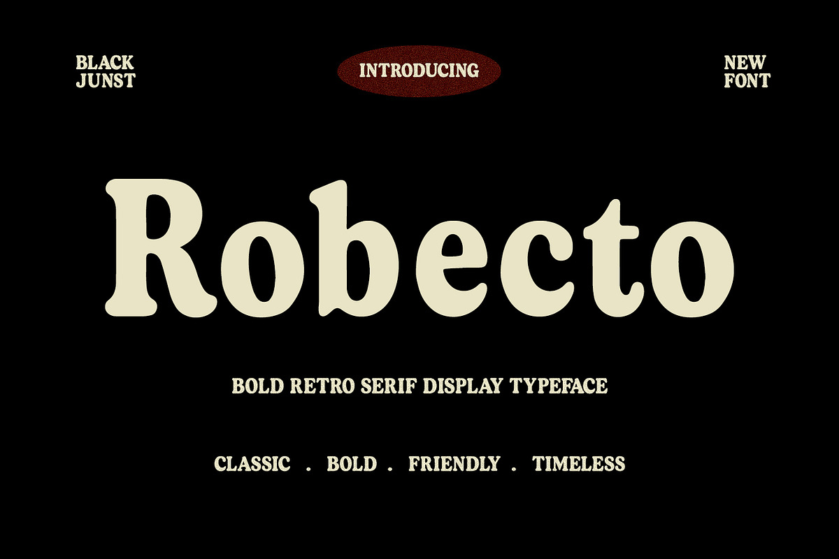 Robecto – Bold Retro Serif, a Serif Font by Black Junst (Photo 1 of 10)