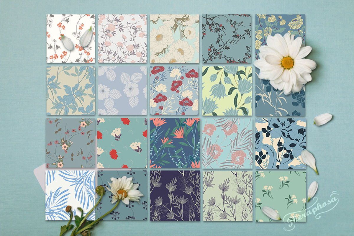 20JPG/EPS Tropical floral pattern, a Pattern Graphic by Theraphosath (Photo 1 of 34)