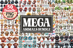The Animals Mega Clipart Bundle, an Illustration by Rose Art