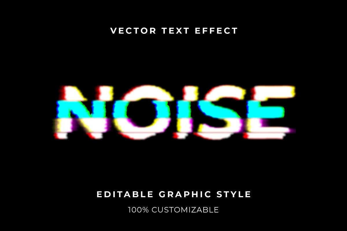 RGB Glitch Noise Text Effect