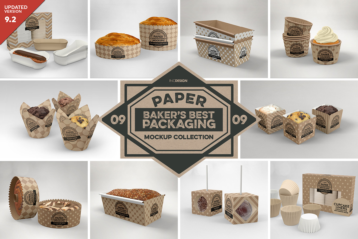 VOL.9: Food Box Packaging Mockups, a Cups & Container Mockup by INCDesign (Photo 1 of 21)