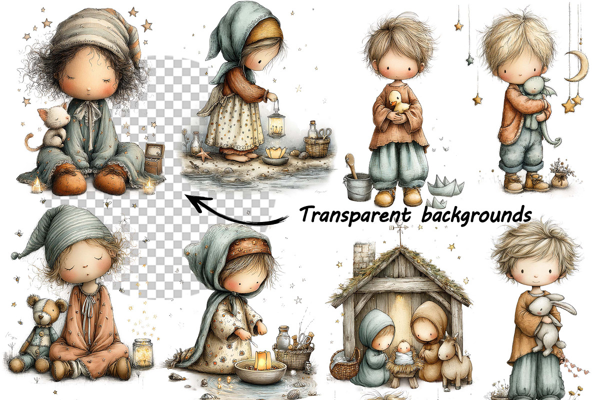 Storybook Nativity kids Clipart, an Illustration by one-touch (Photo 7 of 8)