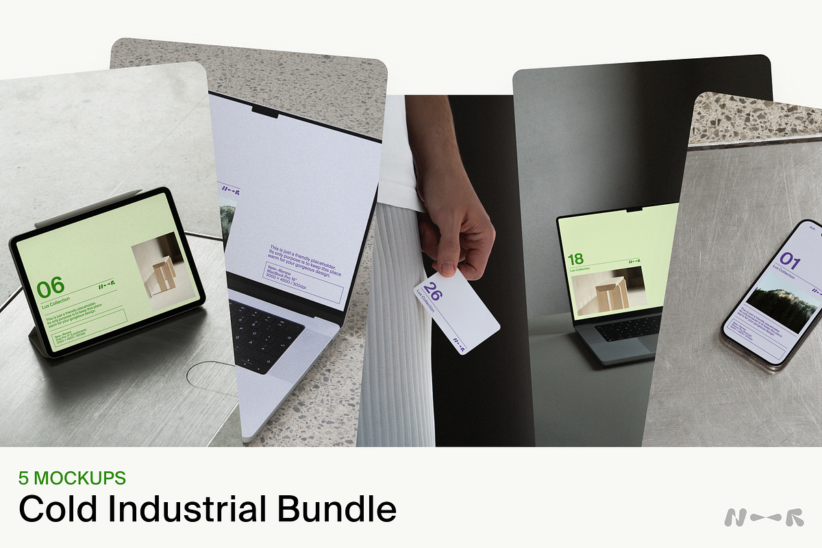 Cold Industrial Bundle, a Mac Mockup by New—Renew (Photo 1 of 6)