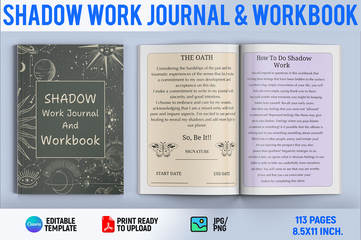 Shadow Work Journal & Workbook, a Print Template by Book2bees (Photo 1 of 4)