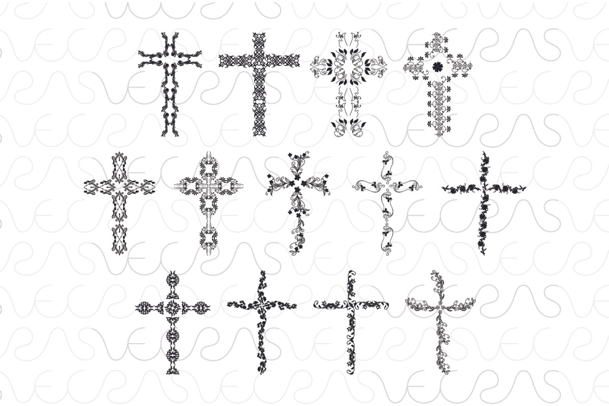 True Cross Floral Vector Design, an Illustration by VecRas