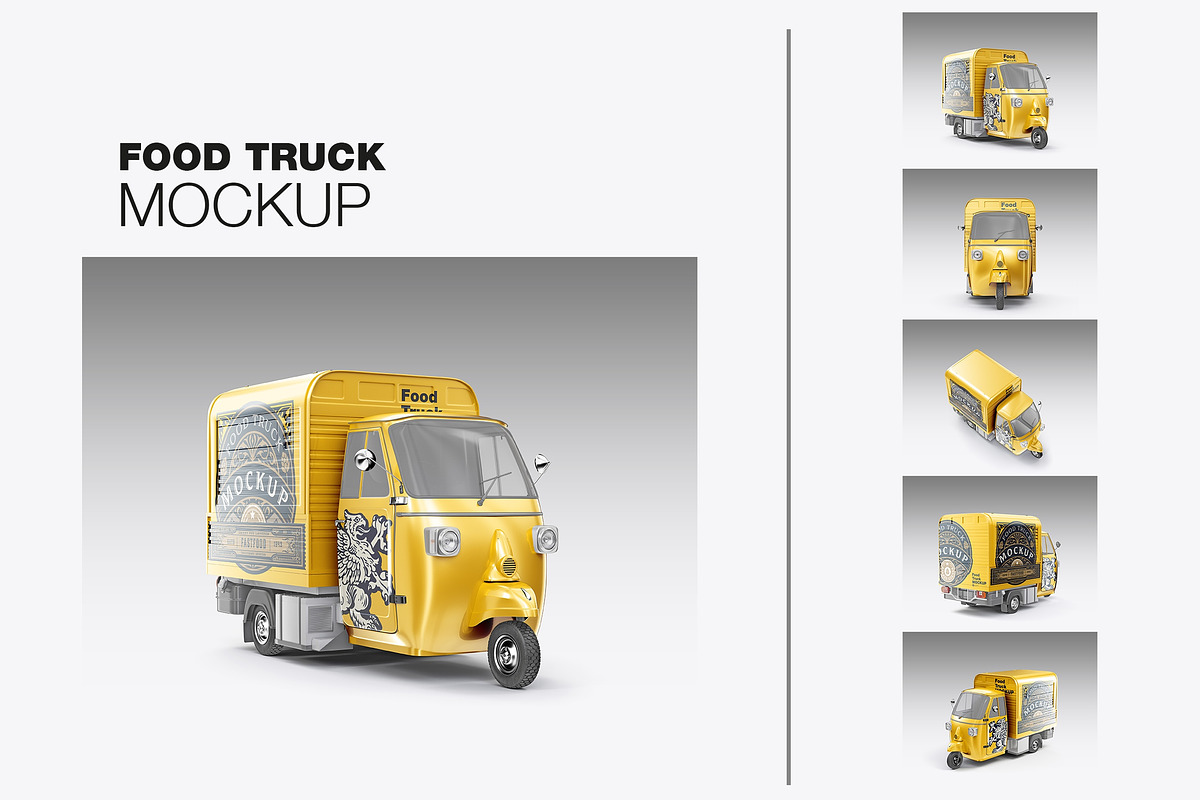Food Truck Mockup, a Product Mockup by OneVectorStock (Photo 1 of 16)