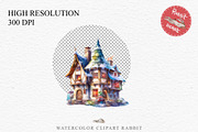 Christmas Santa Elf House Clipart, a Seasonal Illustration by Rabbit Heart (Thumbnail 2 of 10)