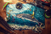 Fishing illustration., an Object Illustration by Countryside life (Thumbnail 1 of 7)