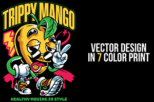 Trippy Mango T-Shirt Illustration