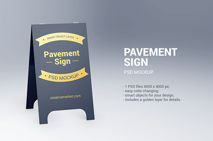 Pavement Sign Mockup