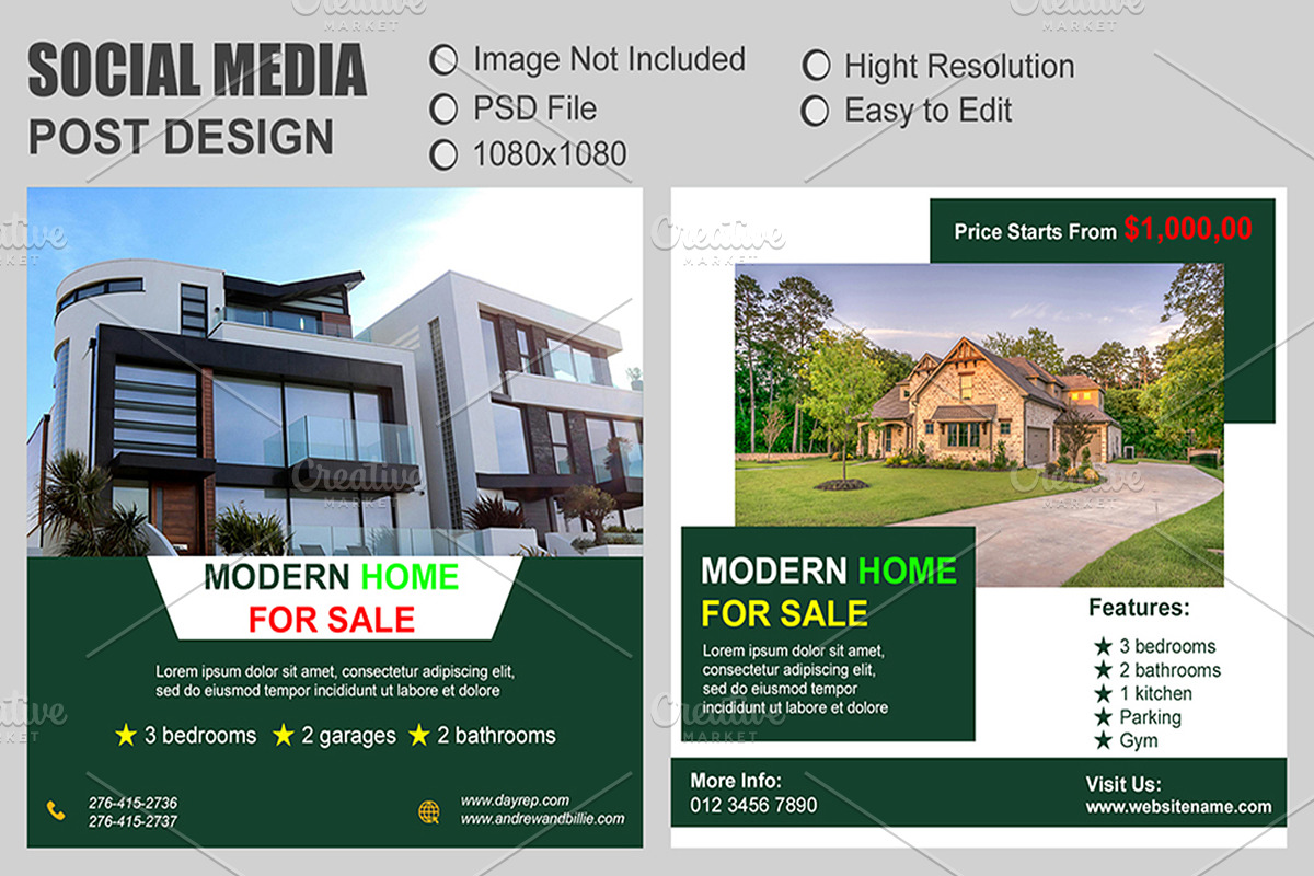 20 Real Estate Instagram Post Kit preview 4