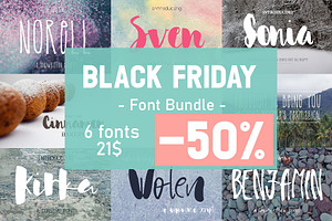 6 fonts for 21$ - Black Friday - 50%