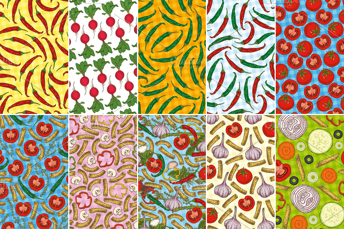 Food Seamless Patterns Collection, a Pattern Graphic by DeepFuze