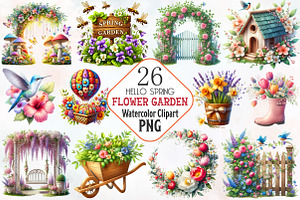 Spring Flower Garden Sublimation, an Illustration by RobertsArt
