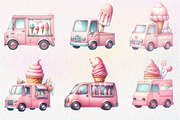 Summer Ice Cream Truck Clipart, an Illustration by CreationArt (Thumbnail 8 of 9)