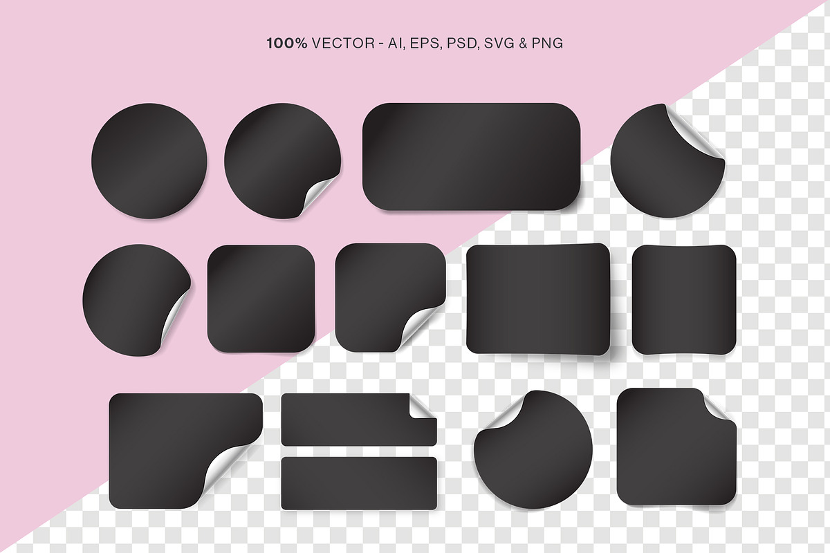 Blank Sticker Mockup Set, a Mockup by DesignerCandies (Photo 3 of 11)