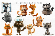 Quirky Cat Clipart, Vol 1, 52 PNG, an Animal Illustration by EllyandLima (Thumbnail 8 of 8)