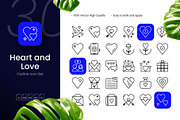 Heart and Love Icons, an Outline Icon by cidcud_graphic (Thumbnail 1 of 5)